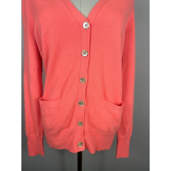 J. Crew Collection Italian Cashmere Cardigan Orange Sz Small Business Casual - Picture 3 of 7